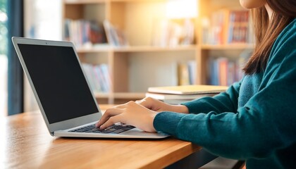 Close up hand of high school student woman studying,learning online academic lesson in unive