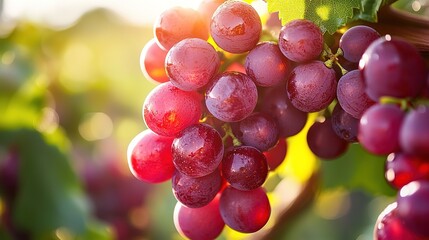 Red Globe is a type of grape that is known for its large size, round shape, and deep red color. It is a seedless variety, which makes it a popular choice for snacking and as an ingredient in recipes 