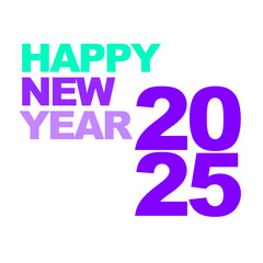 Happy New year 2025 vector illustration eps purple blue 