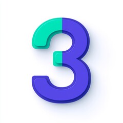 Fototapeta premium A stylized number three in vibrant colors, designed for visual appeal.