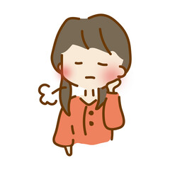 ため息をつくゆるくて可愛い女の子