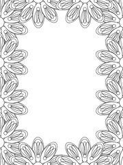All these designs are hand-drawn and unique 
Flower Border is a Beautiful black and white illustration for aadult coloring book,
This is a printable Beautiful Zentangle Coloring page for KDP Interior,