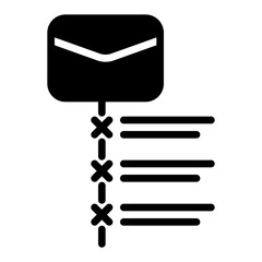 Email Bounce rate icon, glyph icon style