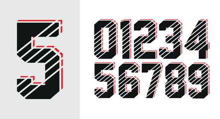 Jersey number typography vector file 