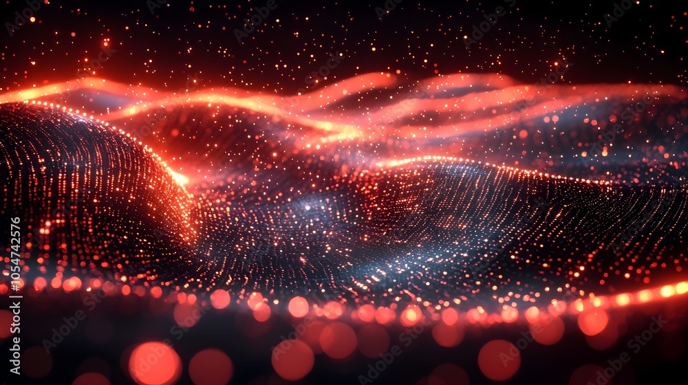 Leinwandbilder Vibrant and innovative digital tech circle design with glowing lines luminous data points and a dark futuristic backdrop