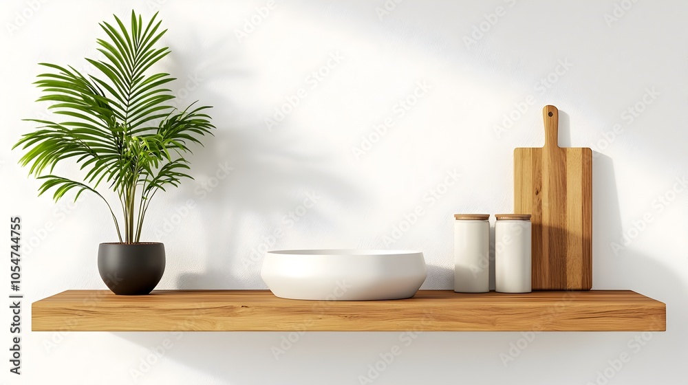 Aufkleber stylish and functional kitchen interior with clean modern design a functional bar counter sink and s