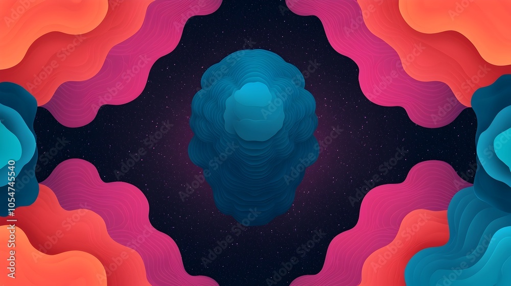 Aufkleber Captivating abstract digital background featuring intricate neural network patterns holographic data layers and encryption symbols creating a visually striking and futuristic tech design concept
