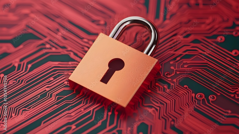 Aufkleber Glowing digital circuit board patterns with encrypted data symbols perfect for showcasing processes data protection and digital technology concepts
