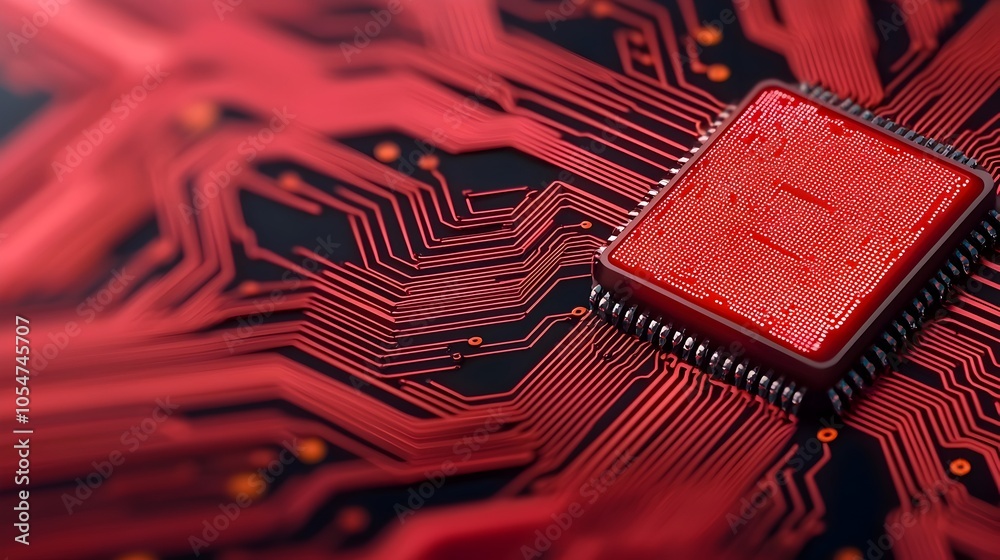 Poster Glowing Digital Circuit Board Background with Encrypted Data Symbols Ideal for Showcasing Processes Data Protection and Technology Advancements