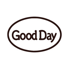 oval sticker good day label fashion vector illustration template design