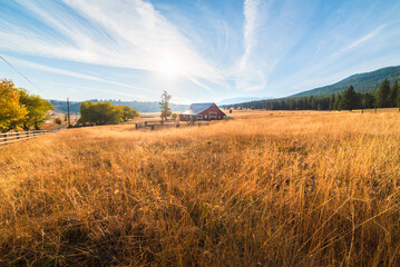 Scenic Barn And Horse Corral