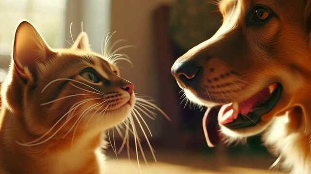 cat and puppy