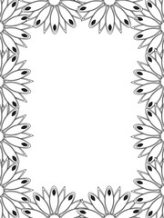 All these designs are hand-drawn and unique 
Flower Border is a Beautiful black and white illustration for aadult coloring book,
This is a printable Beautiful Zentangle Coloring page for KDP Interior,