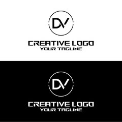 creative letter logo dv desain vektors