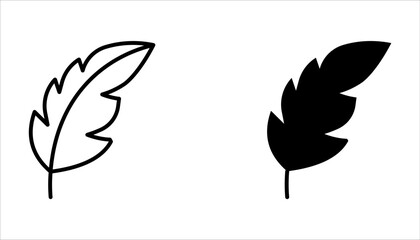 Feather quill pen icon set, classic stationery illustration on white background