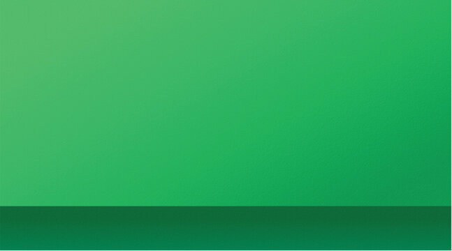 Empty green studio tabletop with wall textured background providing copy space for backdrop, wallpaper and template design