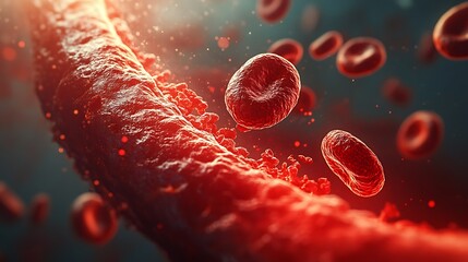Detailed 3D Medical Illustration of Artery Blockage