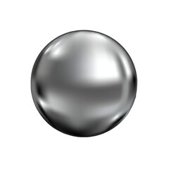 Obraz premium Glossy silver sphere with subtle reflections on a black background, giving a smooth, metallic appearance.