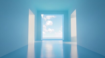 Techno futuristic blue geometric stage illustration poster background