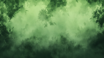 Obraz premium Soft, foggy mist overlay on a deep green background, evoking a forest-like atmosphere.