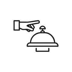 Bell Desk With Hand Icon on white background