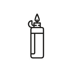 Butane lighter icon on white background