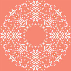 Damask Styles Oriental Arabic Pattern Background Folk Embroidery, Aztec Ornament Print. Design for Carpet, Wallpaper, Clothing, Wrapping, Fabric
