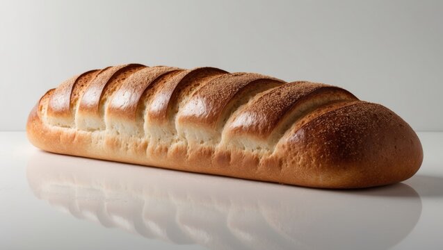 Traditional Eastern European long loaf isolated on a white background
