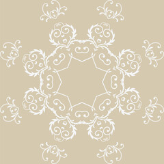 Damask Flower Native Floral Arabic Pattern Folk Embroidery, Aztec Ornament Print. Design for Carpet, Wallpaper, Clothing, Wrapping, Fabric