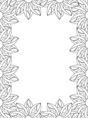 All these designs are hand-drawn and unique 
Flower Border is a Beautiful black and white illustration for aadult coloring book,
This is a printable Beautiful Zentangle Coloring page for KDP Interior,