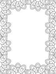 All these designs are hand-drawn and unique 
Flower Border is a Beautiful black and white illustration for aadult coloring book,
This is a printable Beautiful Zentangle Coloring page for KDP Interior,