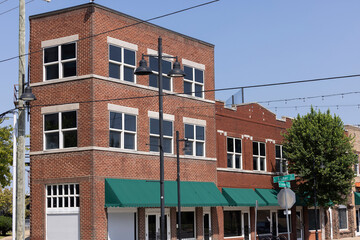 Tulsa, Oklahoma, USA - June 25, 2023: Afternoon sun shines on historic Greenwood District Black...