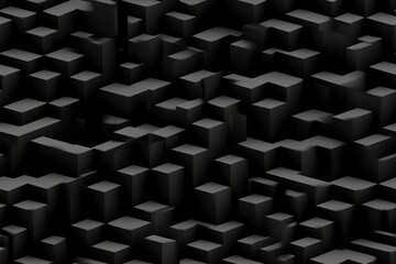 Black 3D Geometric Seamless Pattern Texture of Surrealistic Space Background: Surrealistic elements in 3D space offer a dreamlike and surreal visual experience