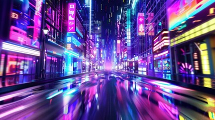 Neon Cityscape at Night