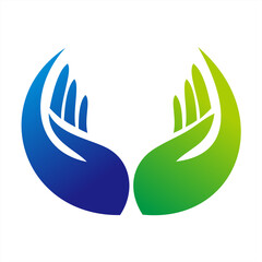 hand logo with elements concept