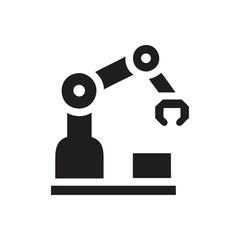Automated production line icon on white background