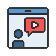 video teacher teach filled style