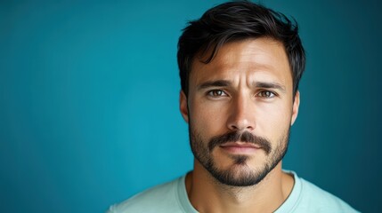 Obraz premium Man Staring Directly into the Camera with Intense Expression