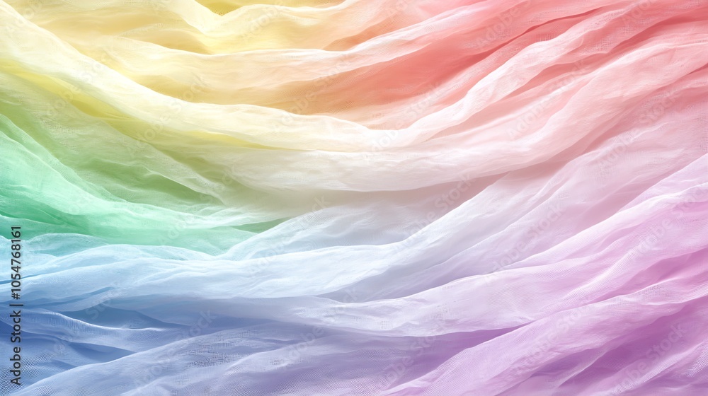 Aufkleber Wavy colorful spectrum fabric texture abstract closeup design backdrop : Generative AI