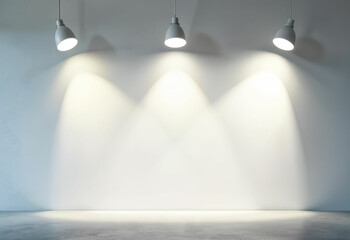 세 개의 회색 스포트라이트 화려한 조명