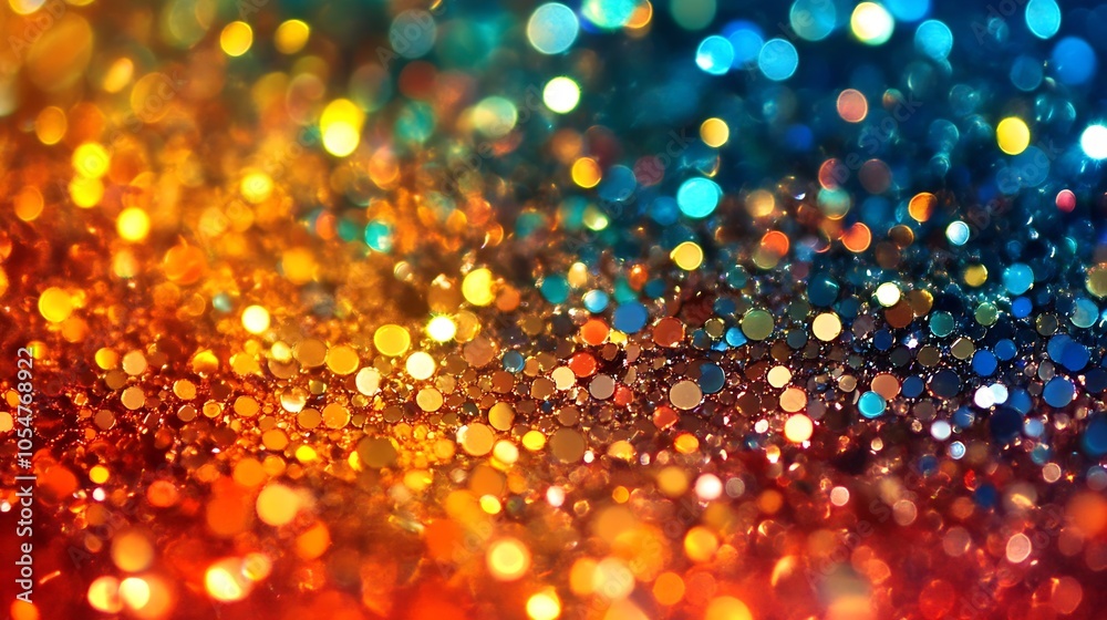 Leinwandbilder Abstract Colorful Bokeh Background with Vibrant Glittering Particles in Motion : Generative AI