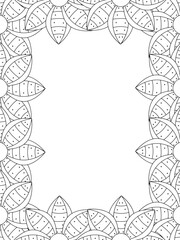 All these designs are hand-drawn and unique 
Flower Border is a Beautiful black and white illustration for aadult coloring book,
This is a printable Beautiful Zentangle Coloring page for KDP Interior,