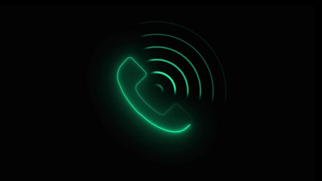 Dial calling icon concept animation and radio wave background. Voice ring signal and radio wave animated icon