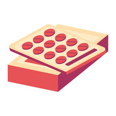 medical pills in box icon
