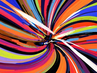 Abstract Painting with Vibrant Colors