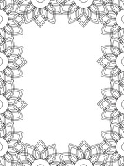 All these designs are hand-drawn and unique 
Flower Border is a Beautiful black and white illustration for aadult coloring book,
This is a printable Beautiful Zentangle Coloring page for KDP Interior,