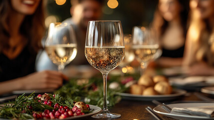 Festive Halloween scene with a table decorated with glowing pumpkins and spooky-themed drinks. The dim, atmospheric lighting adds mystery, while blurs enhance focus on pumpkins and beverages