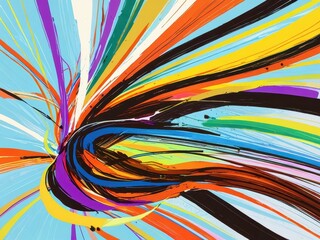 Abstract Painting with Vibrant Colors