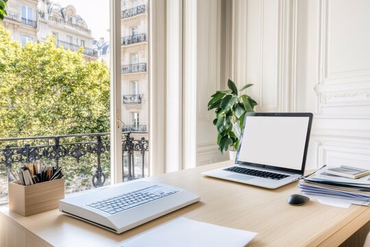 Modern Home Office with City View