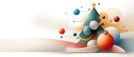 Modern geometric christmas tree with vibrant patterns and textures for a festive celebration